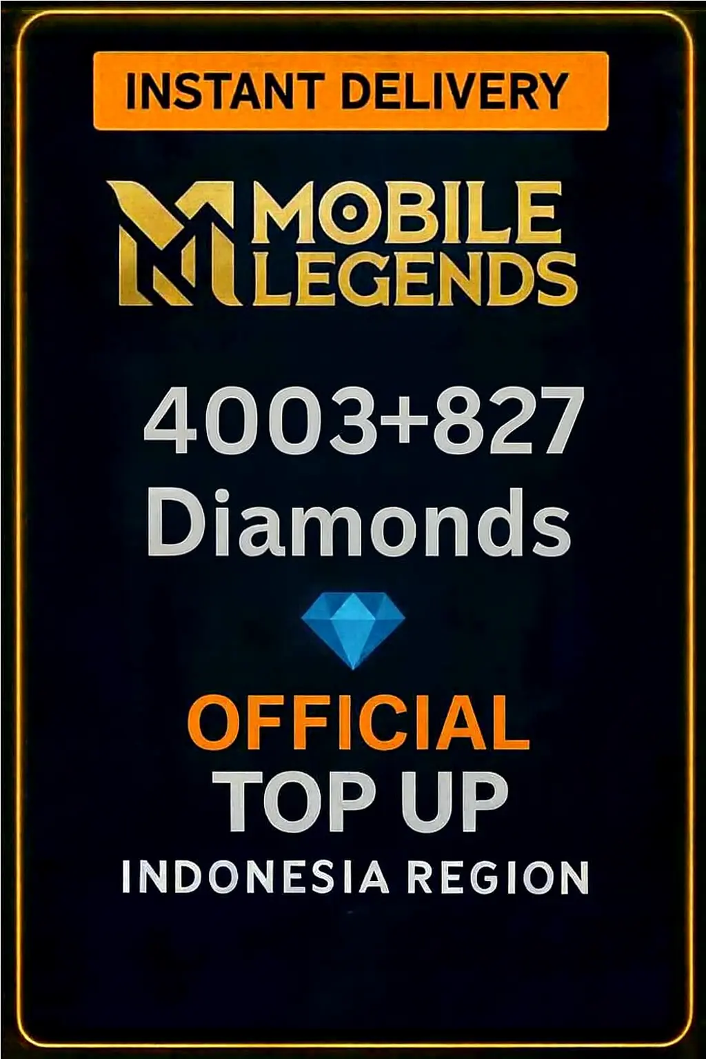 Mobile Legends 4003 + 827 диаманта зареждане (Индонезия) Mobile Legends 4003 + 827 диаманта зареждане (Индонезия)