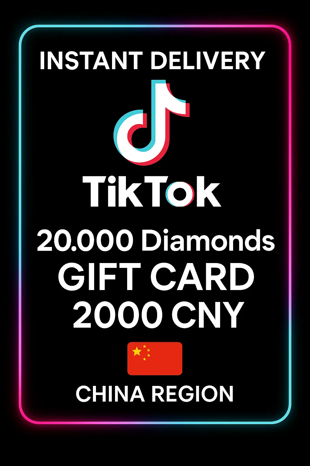TikTok - Douyin 20.000 Diamonds Gift Card 2000 CNY TikTok - Douyin 20.000 Diamonds Gift Card 2000 CNY