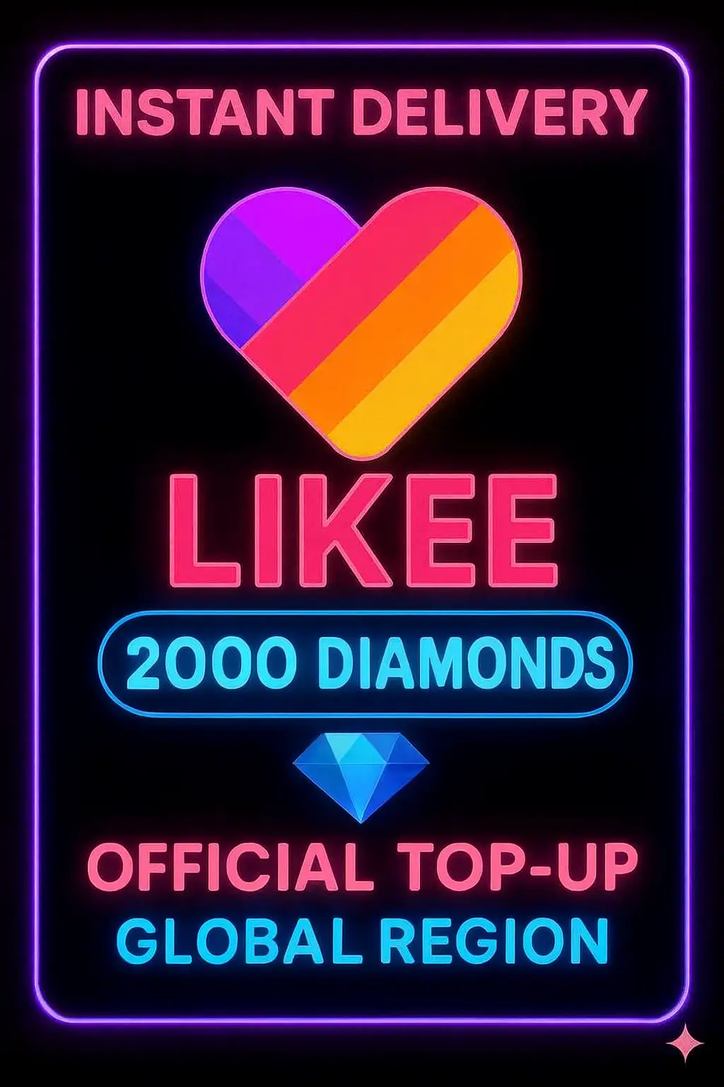 Likee 2000 Diamonds Top-Up (Global) Likee 2000 Diamonds Top-Up (Global)