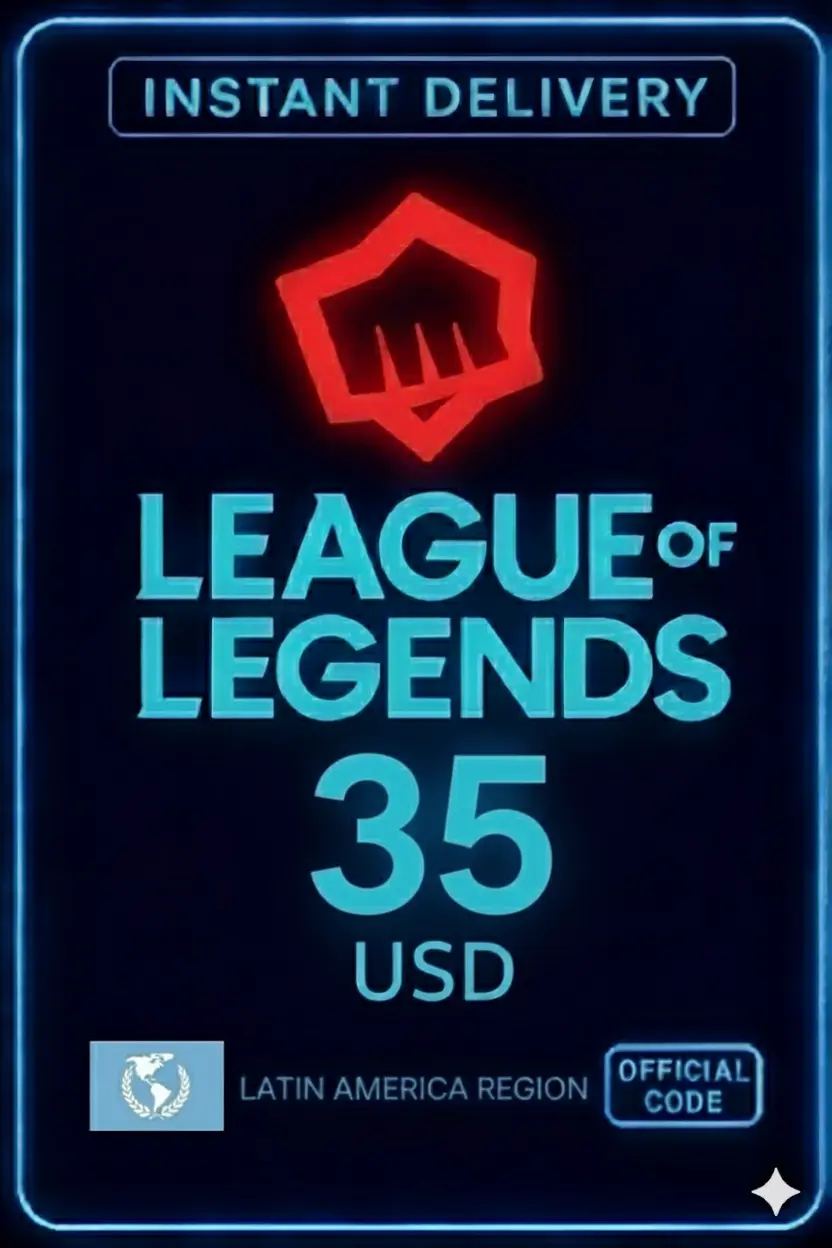 League Of Legends - Tarjeta de Regalo Riot de 35 USD League Of Legends - Tarjeta de Regalo Riot de 35 USD