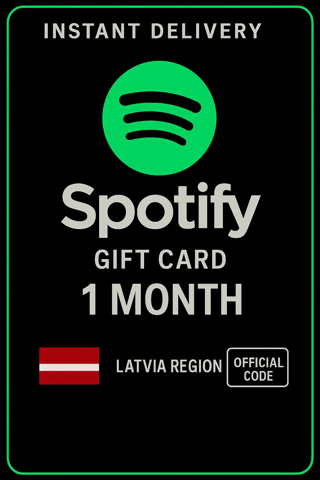 بطاقة هدية سبوتيفاي لاتفيا - شهر واحد LV بطاقة هدية سبوتيفاي لاتفيا - شهر واحد LV