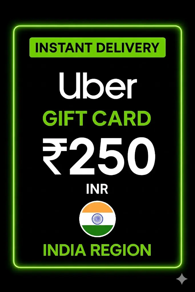 Uber сыйлық картасы - 250 INR Uber сыйлық картасы - 250 INR