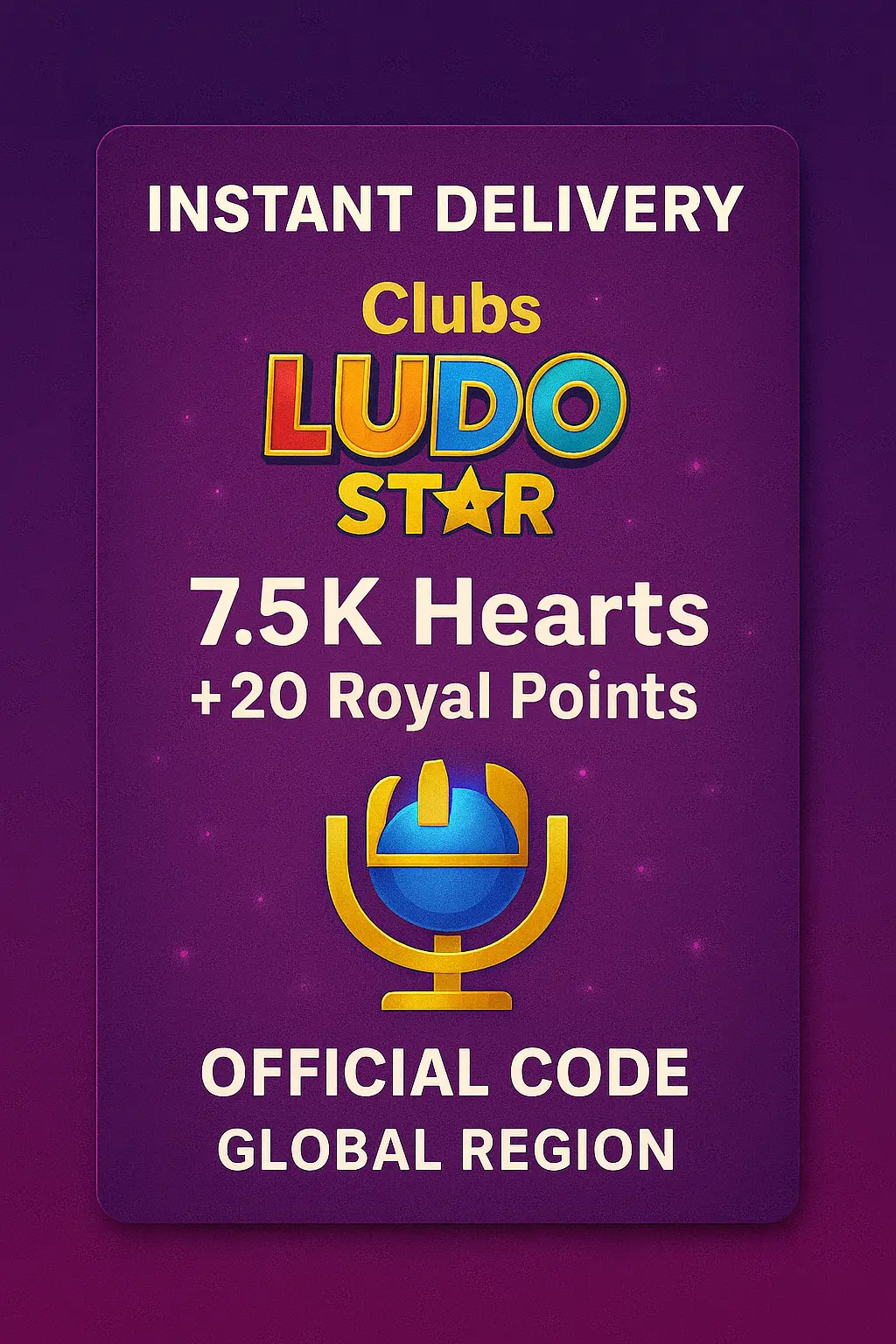 Clubs Ludo Star - 7.5 Hearts + 20 Royal Points Clubs Ludo Star - 7.5 Hearts + 20 Royal Points
