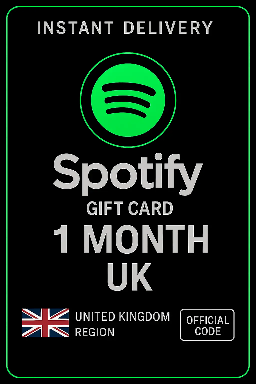 Spotify Gift Card United Kingdom - 1 Month UK Spotify Gift Card United Kingdom - 1 Month UK