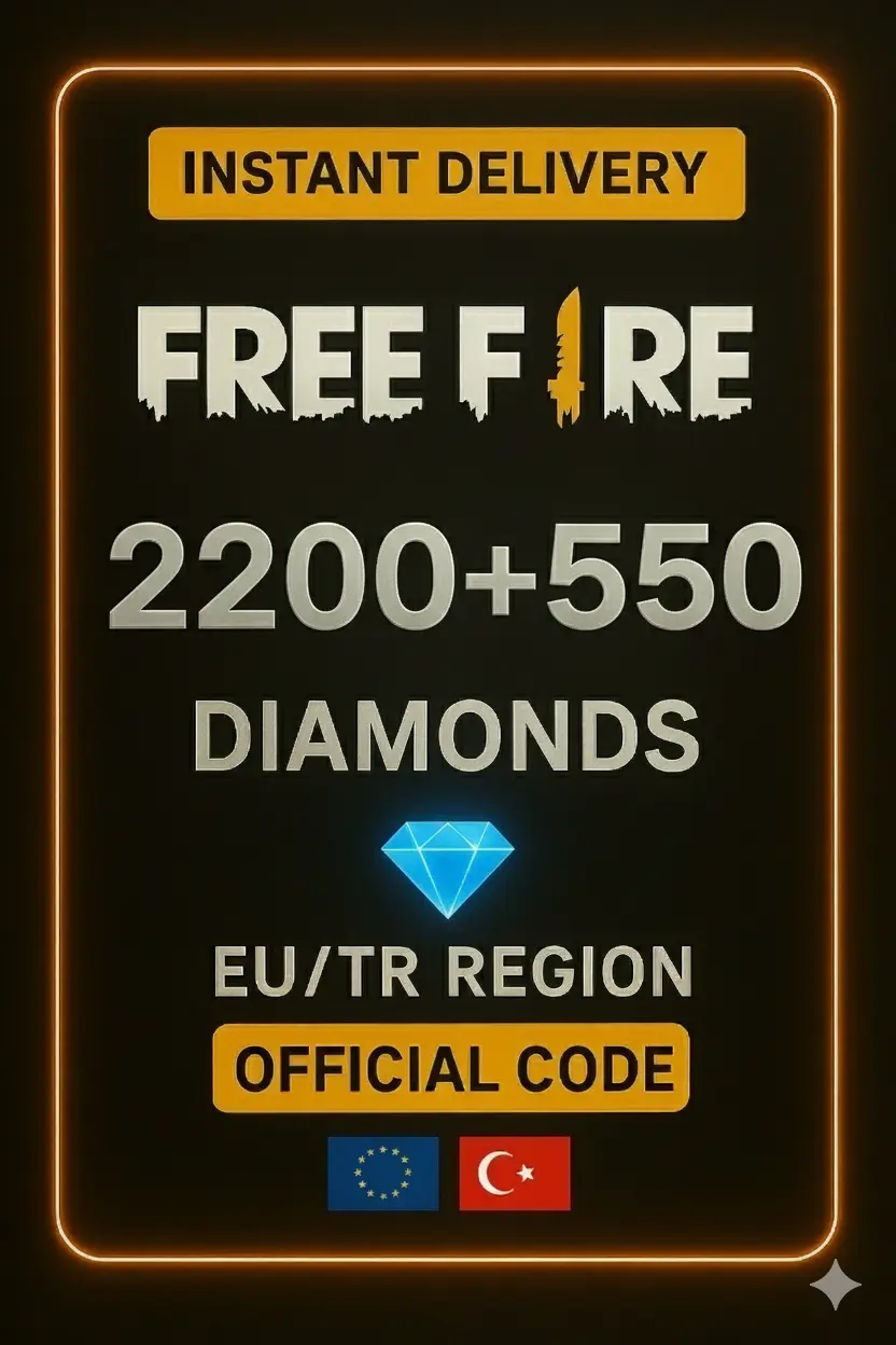 Free Fire 2200+550 Diamanten (EU-TR) Free Fire 2200+550 Diamanten (EU-TR)