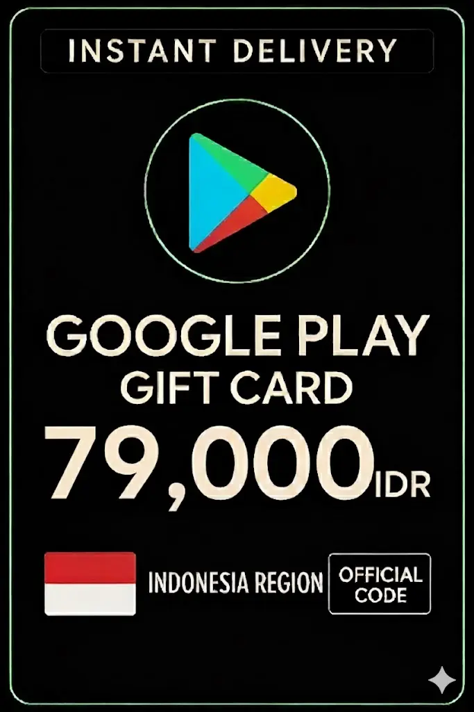 Карта за подарък Google Play - Индонезия IDR 79.000 Карта за подарък Google Play - Индонезия IDR 79.000