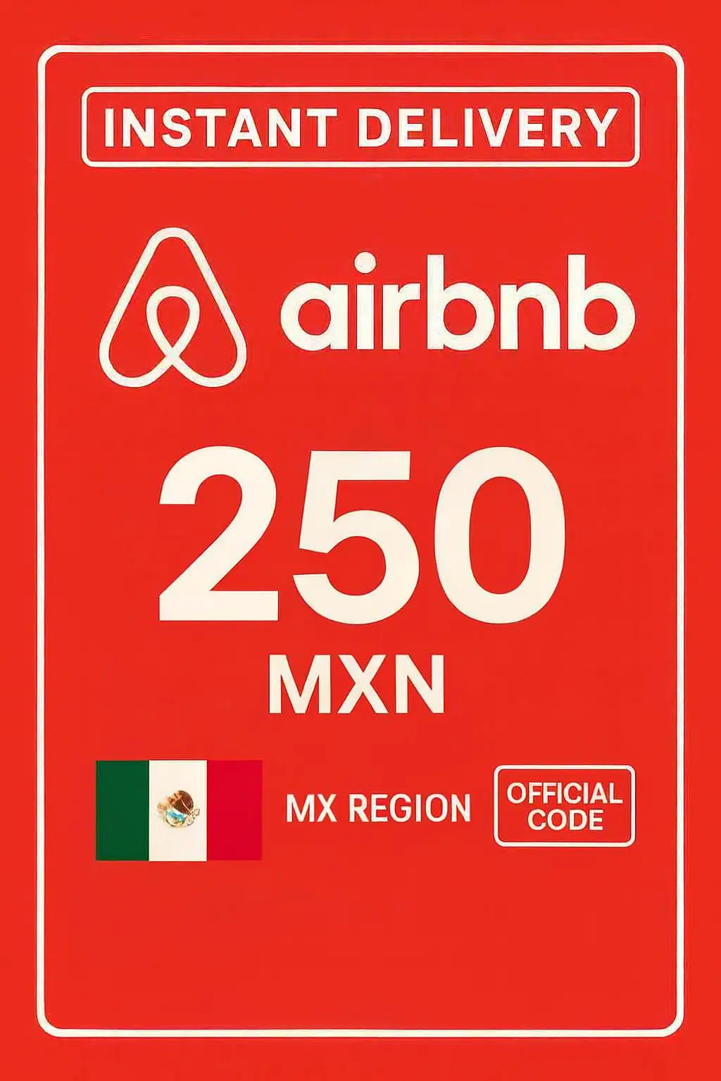 כרטיס מתנה של Airbnb - 250 פסו מקסיקני (מקסיקו) כרטיס מתנה של Airbnb - 250 פסו מקסיקני (מקסיקו)