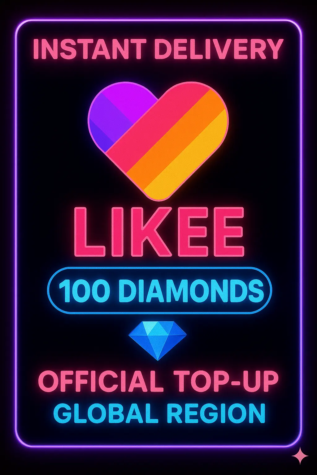 Likee 100 Diamonds Top-Up (Global) Likee 100 Diamonds Top-Up (Global)