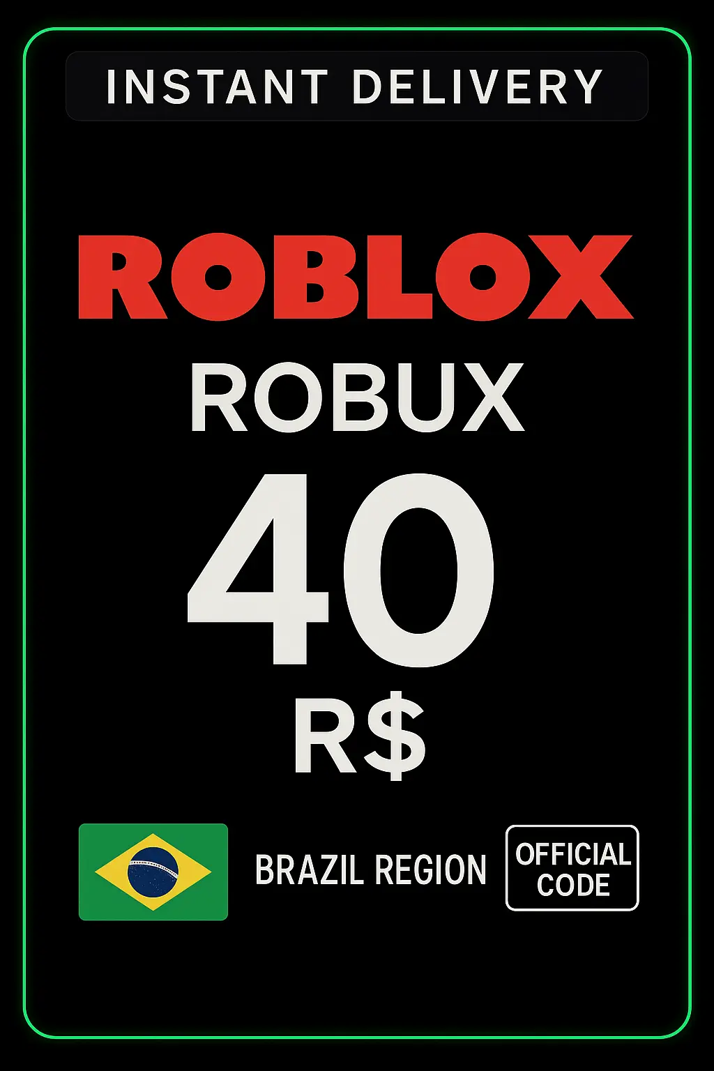 Roblox R$40 Gift Card Roblox R$40 Gift Card