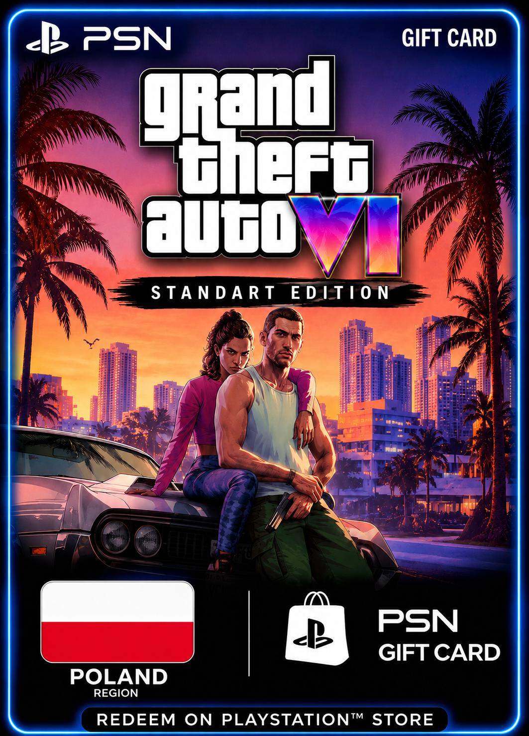 GTA 6: Standart Edition - PSN Gift Card (Poland)