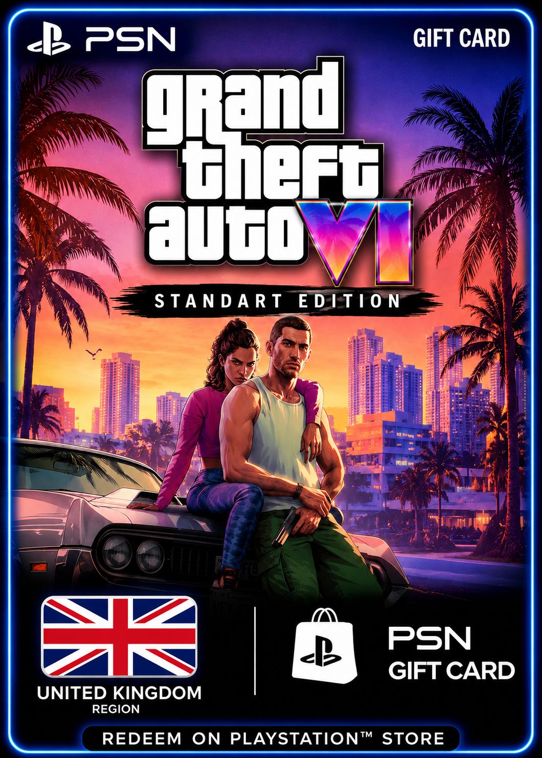 GTA 6: Standart Edition - PSN Gift Card (United Kingdom)