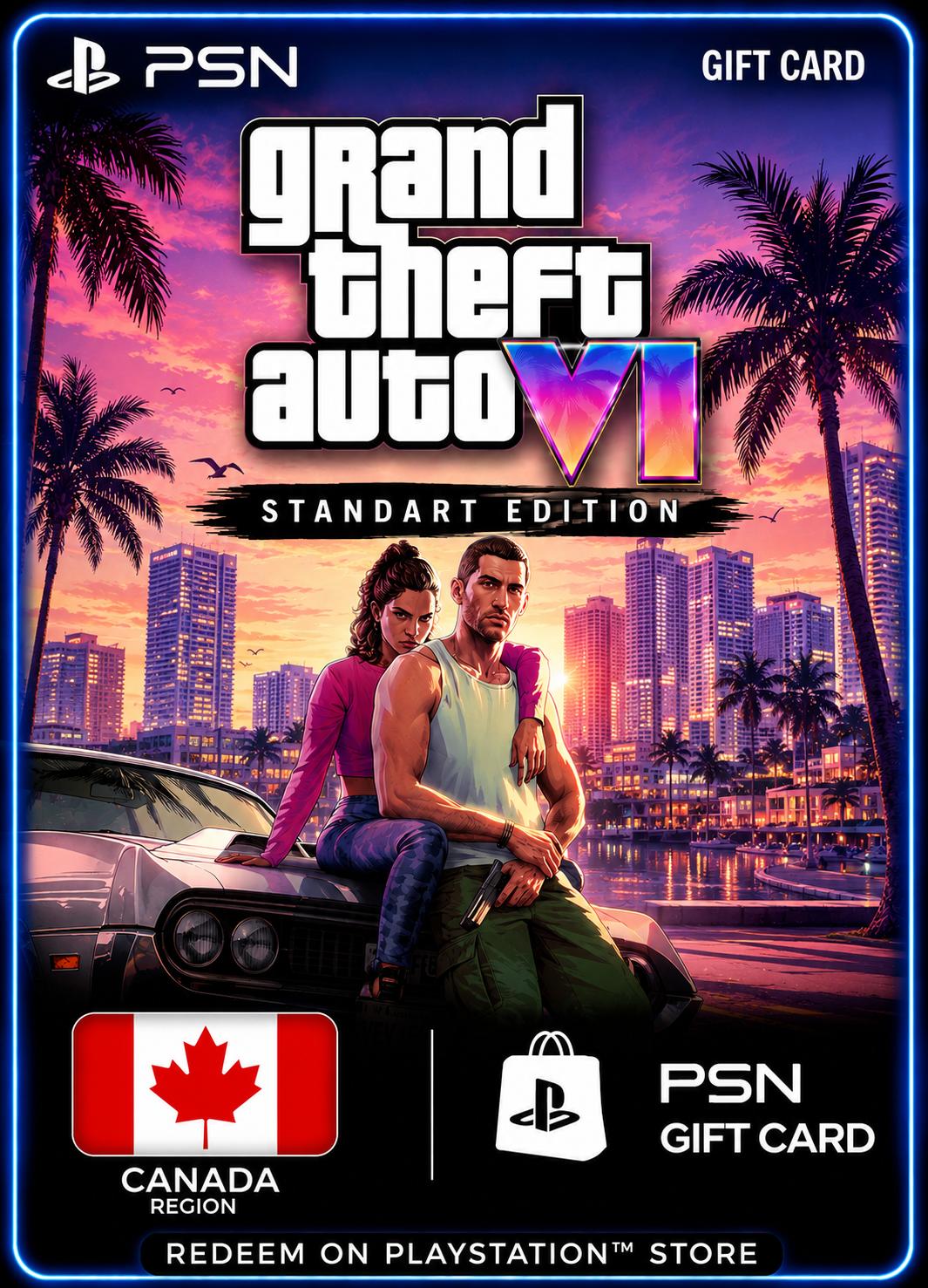 GTA 6: Standart Edition - PSN Gift Card (Canada)