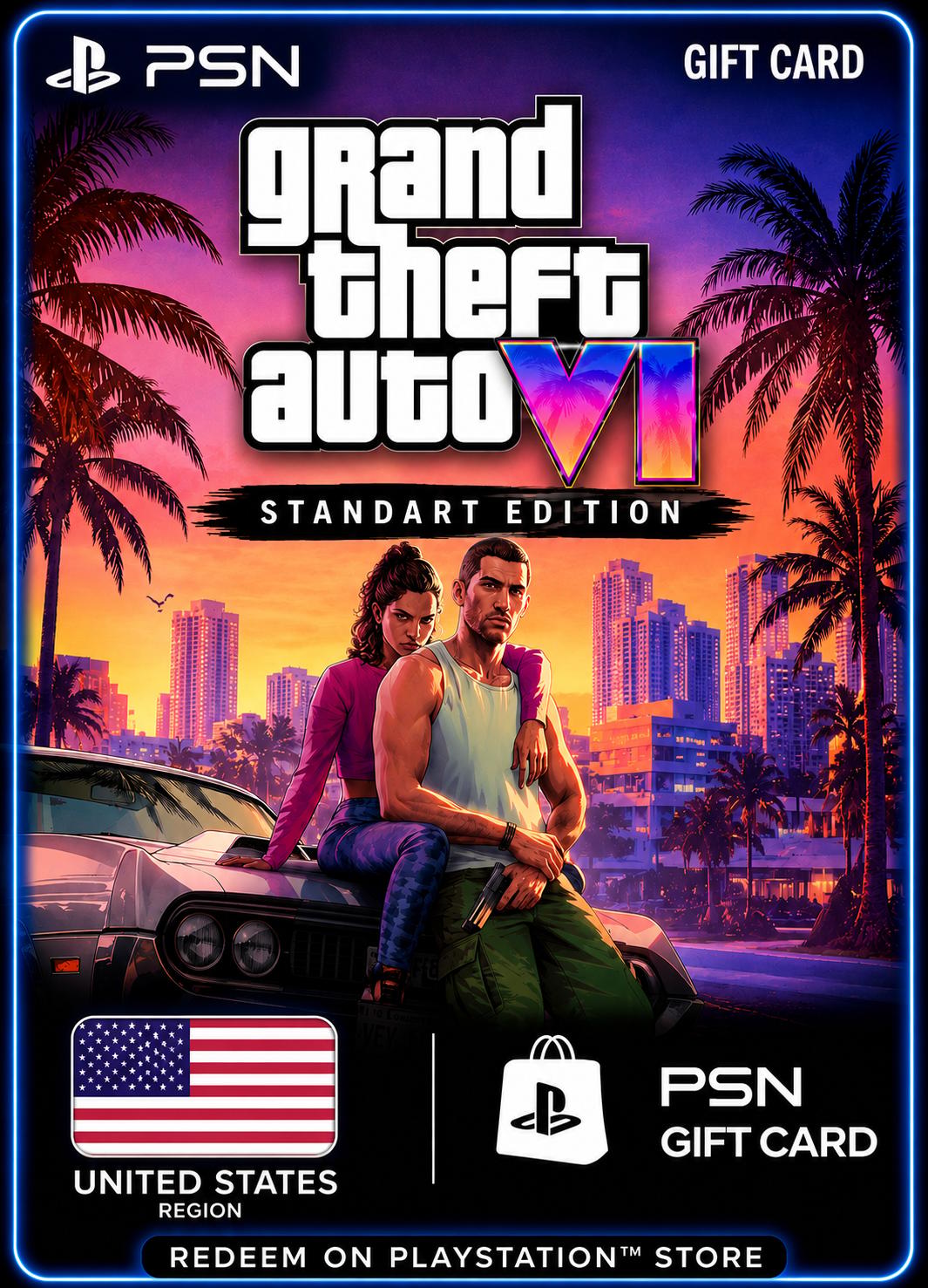 GTA 6: Standart Edition - PSN Gift Card (United States)