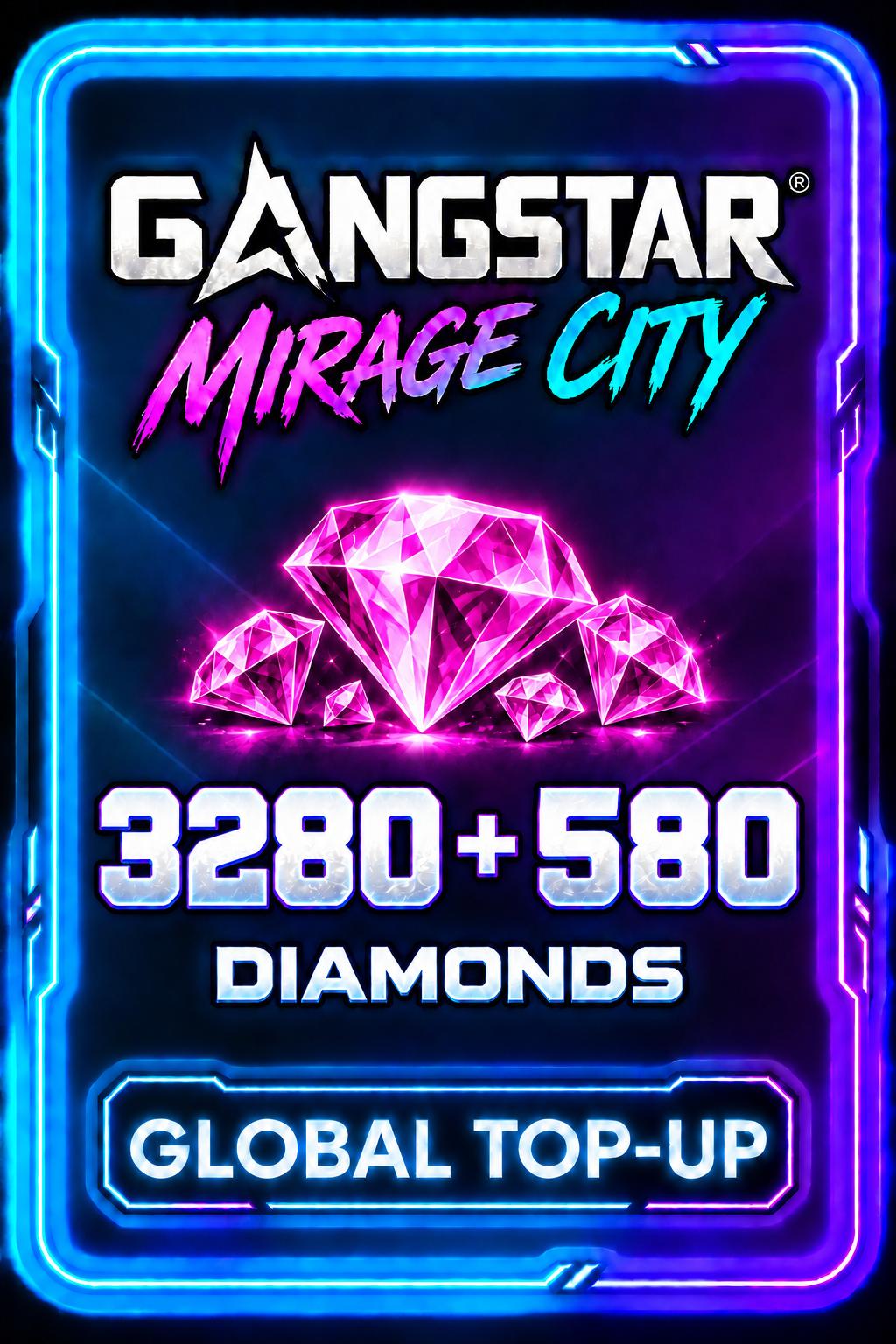 Gangstar Mirage City - 3280 + 580 Diamonds (Top-Up)