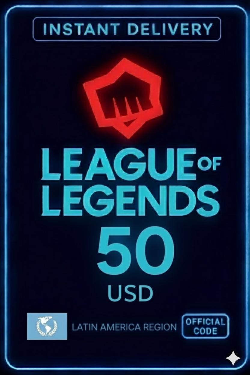 League Of Legends - 50 USD Carta Regalo Riot