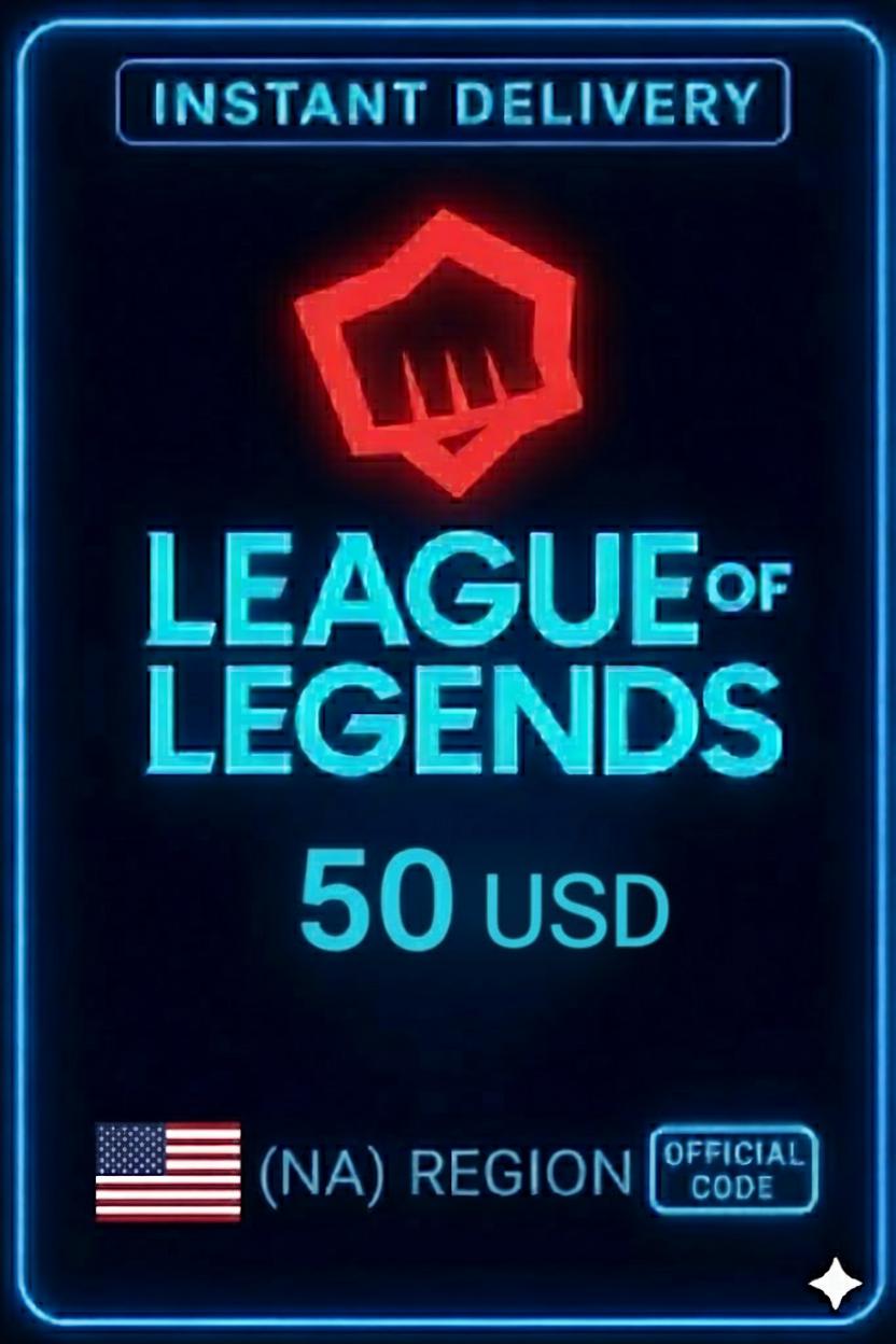 League Of Legends NA 50 Usd Riot Gift Card
