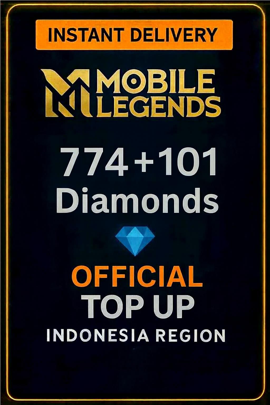 Mobile Legends 774 + 101 Diamonds Top-Up (Indonesia)