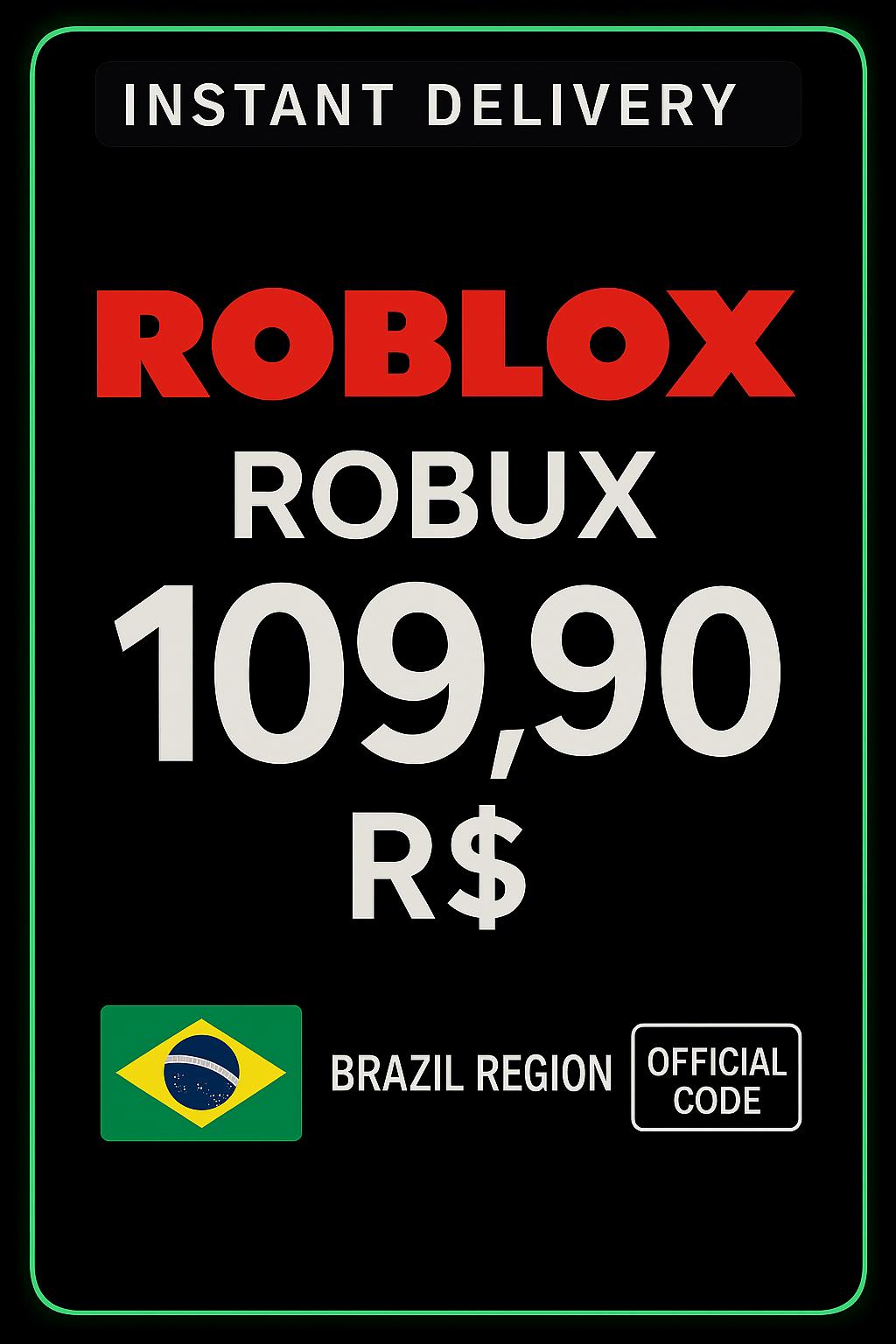 Cartão Presente Roblox R$109,90 ( 1700 Robux )