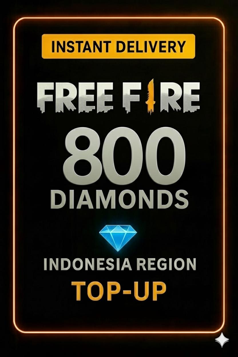 Top-Up 800 Diamantov za Free Fire (Indonezija)