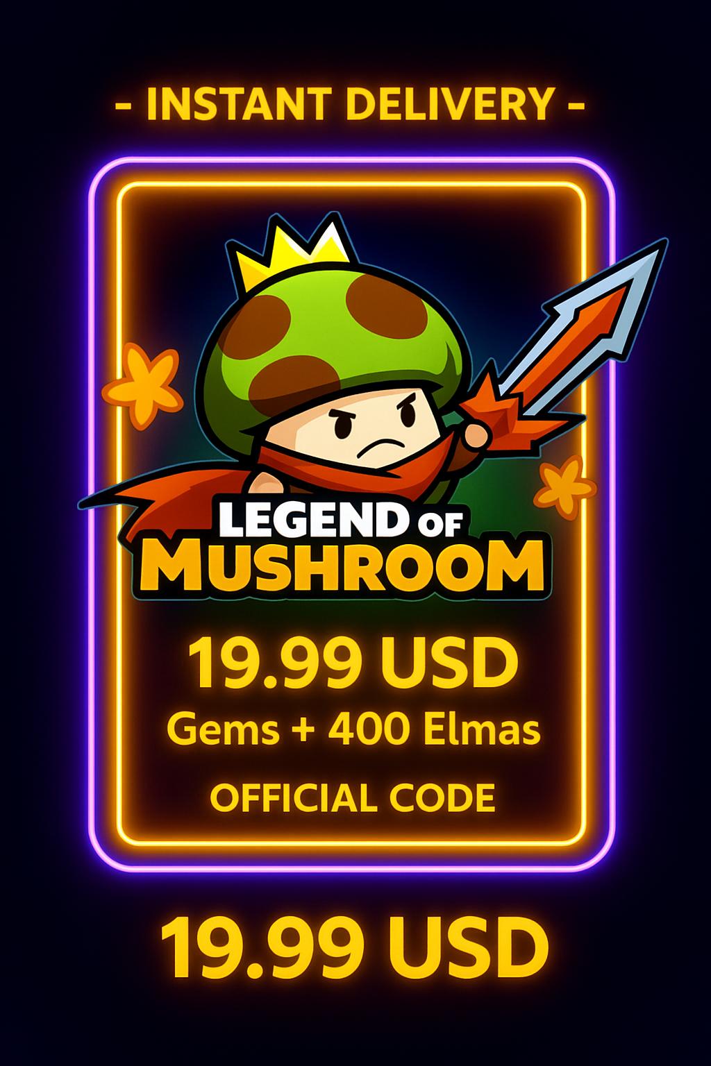 Legend of Mushroom 19,99 USD Edelstenen + 400 Elmas