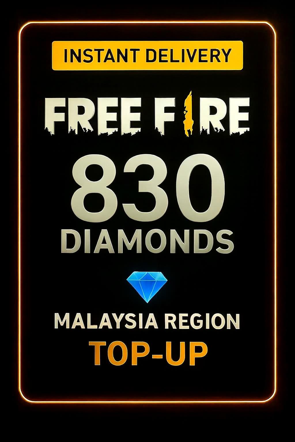 Recarga de 830 Diamantes en Free Fire (Malasia)