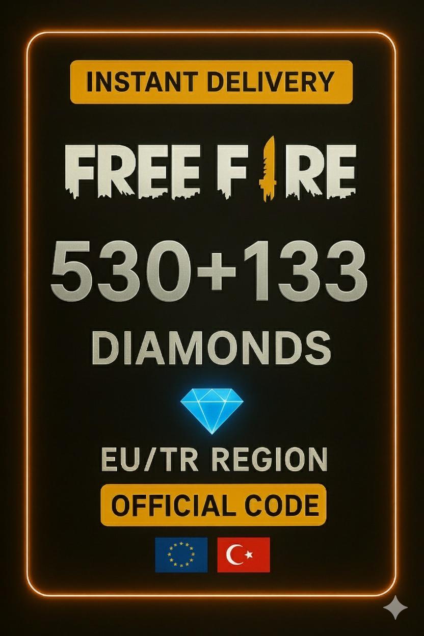 프리 파이어 530+133 다이아몬드 (EU-TR)