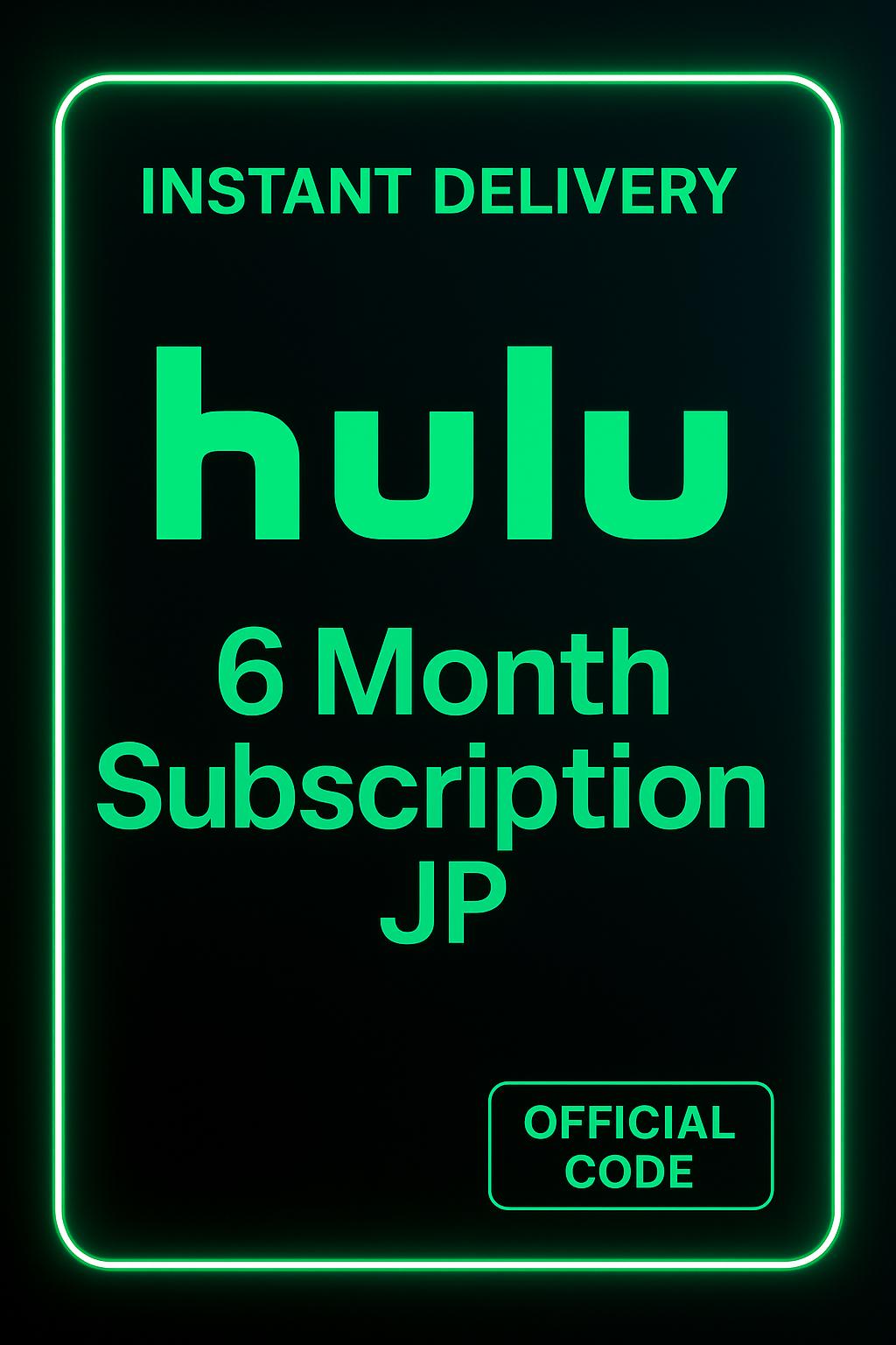 Hulu Συνδρομή 6 μηνών JP