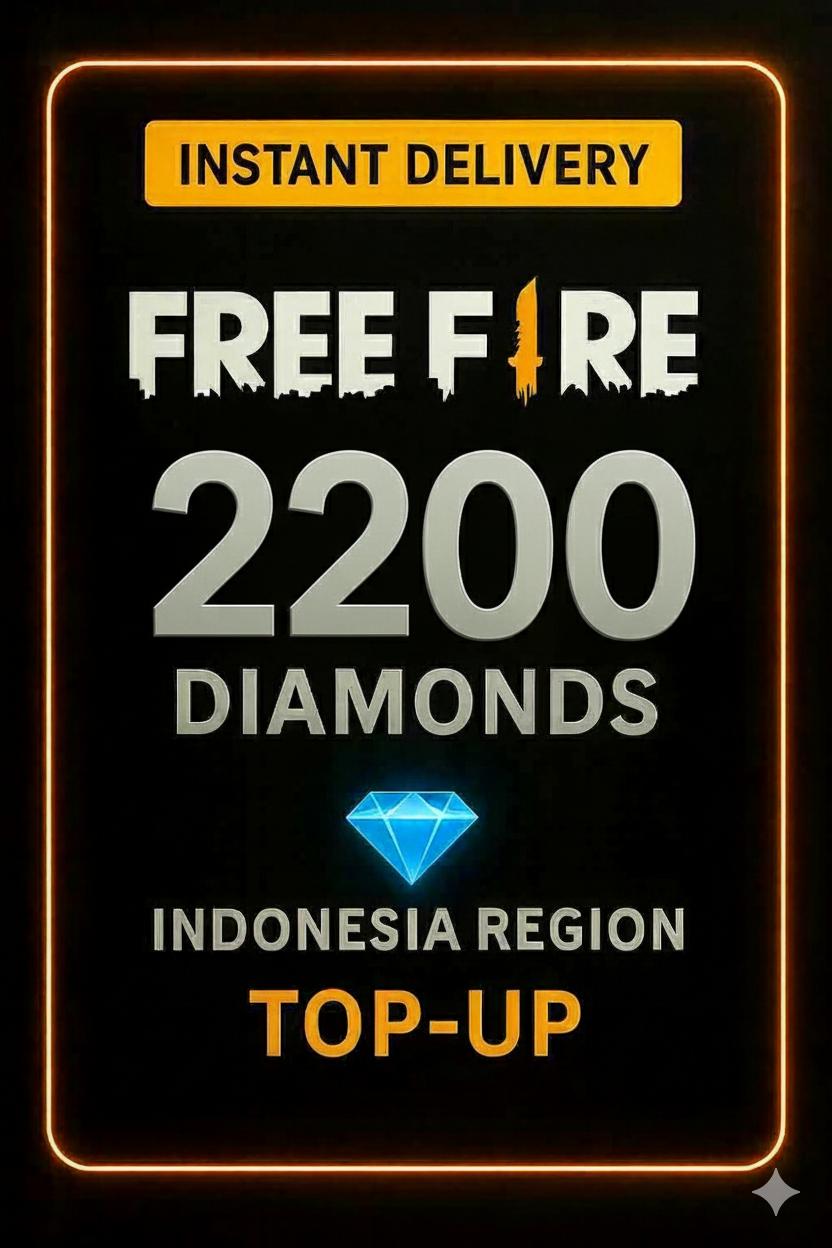 Free Fire 2200 Diamantov Top-Up (Indonezija)