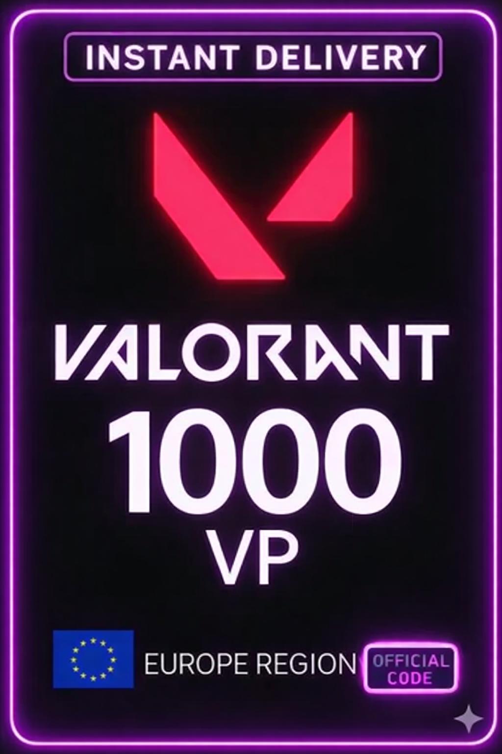 Valorant Points 10€ - 1000 VP (EU Server)