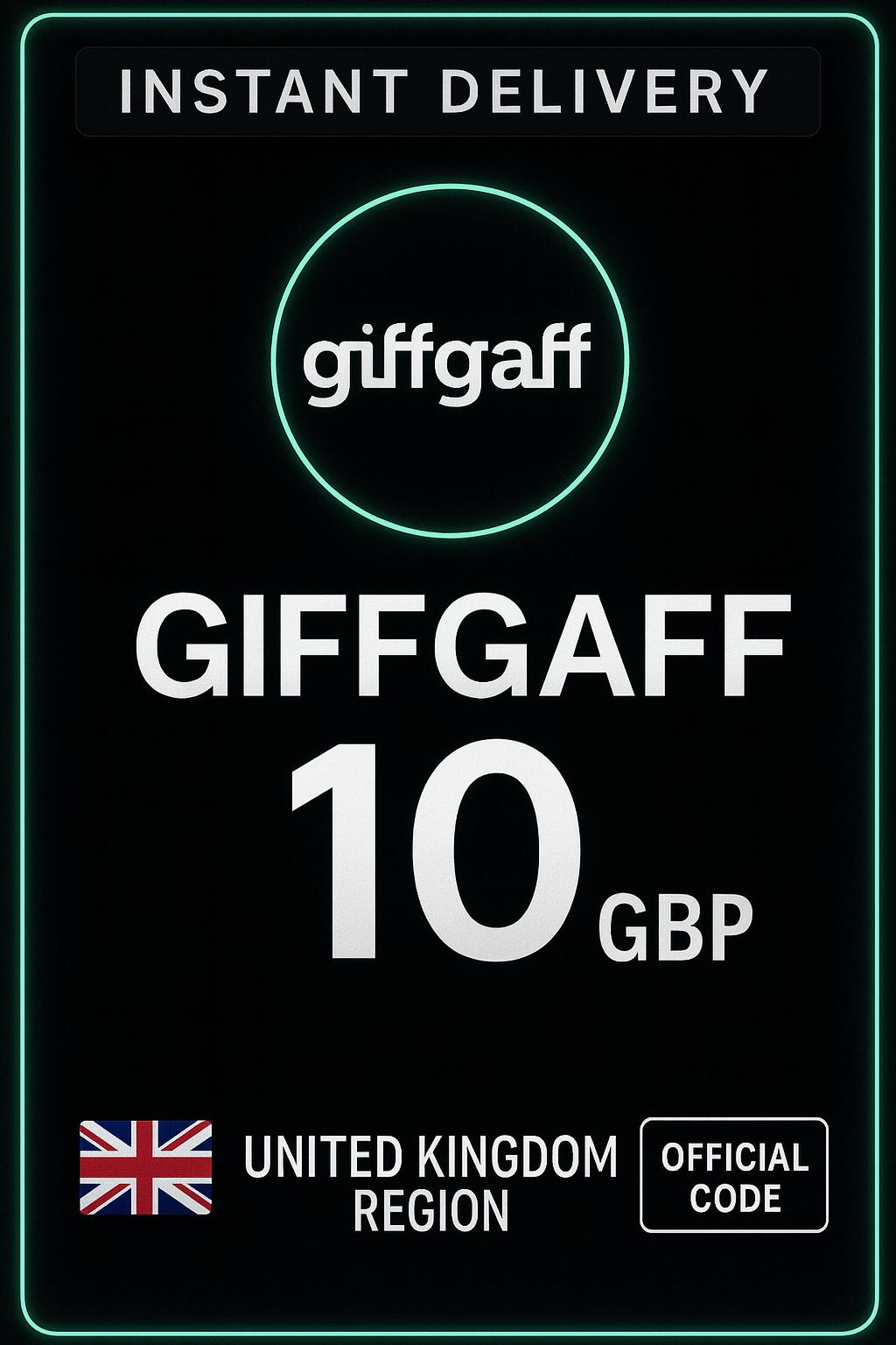 giffgaff 충전 바우처 - 10 GBP