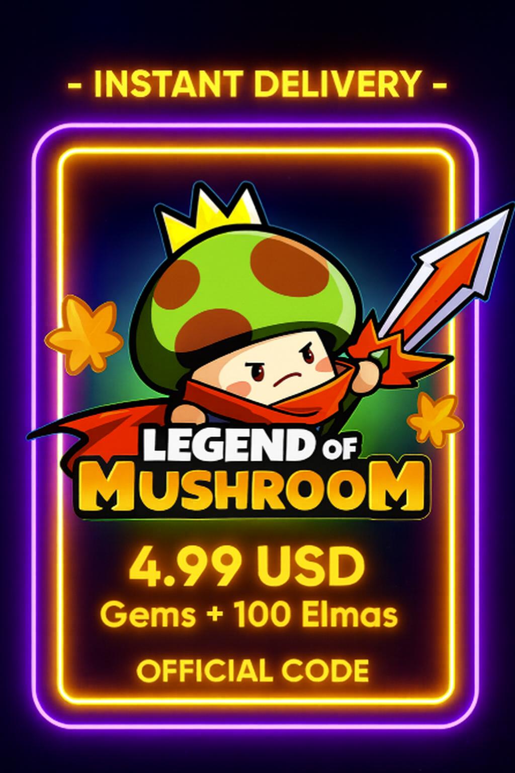 Legende van Paddenstoel 4,99 USD Edelstenen + 100 Elmas