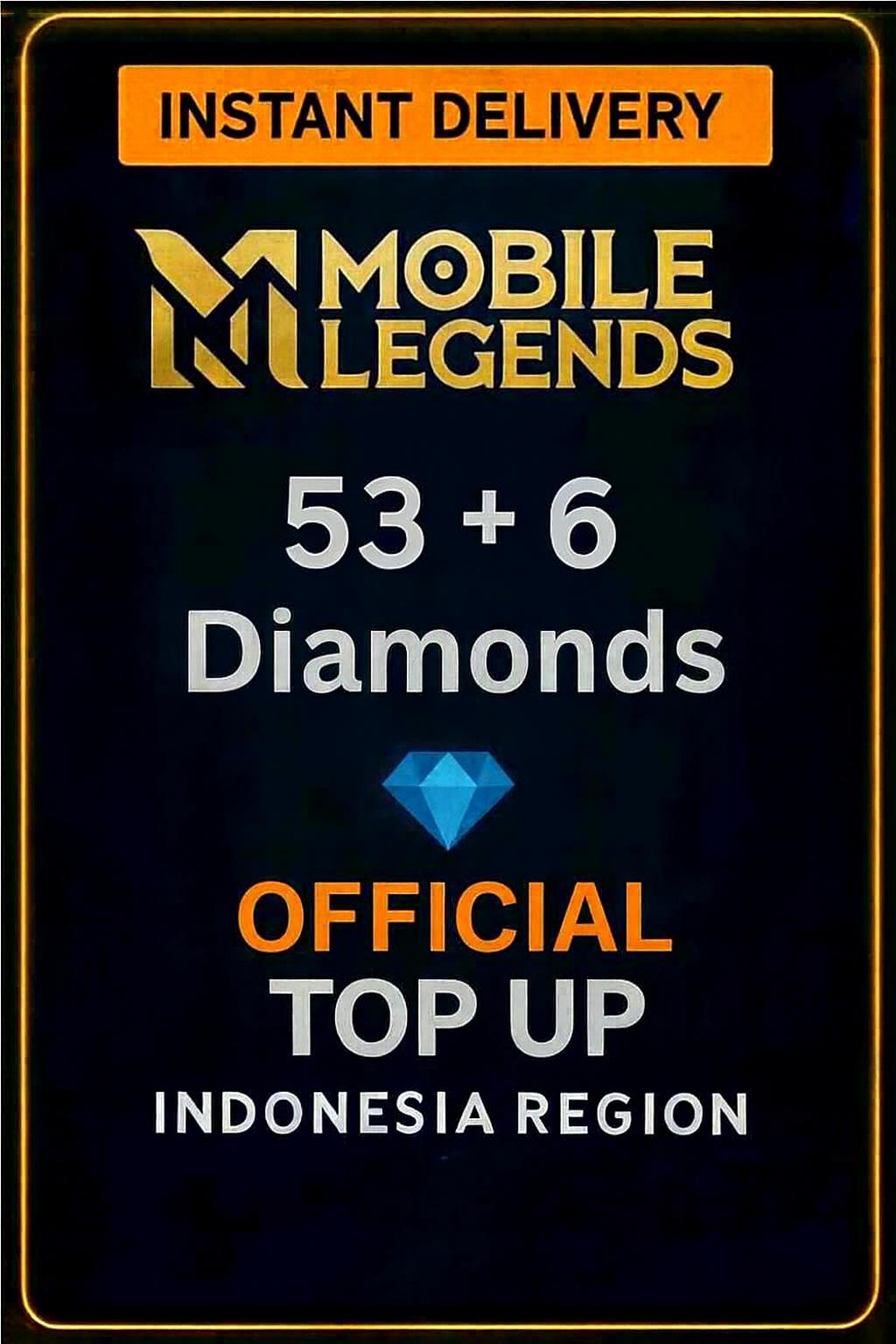 Mobile Legends 53 + 6 Diamonds Top-Up (Indonesia)