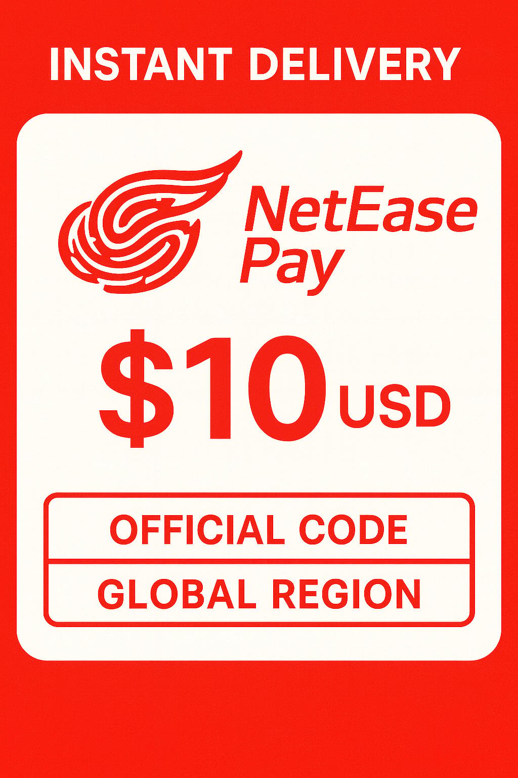 NetEase Pay gavekort - 10$ USD