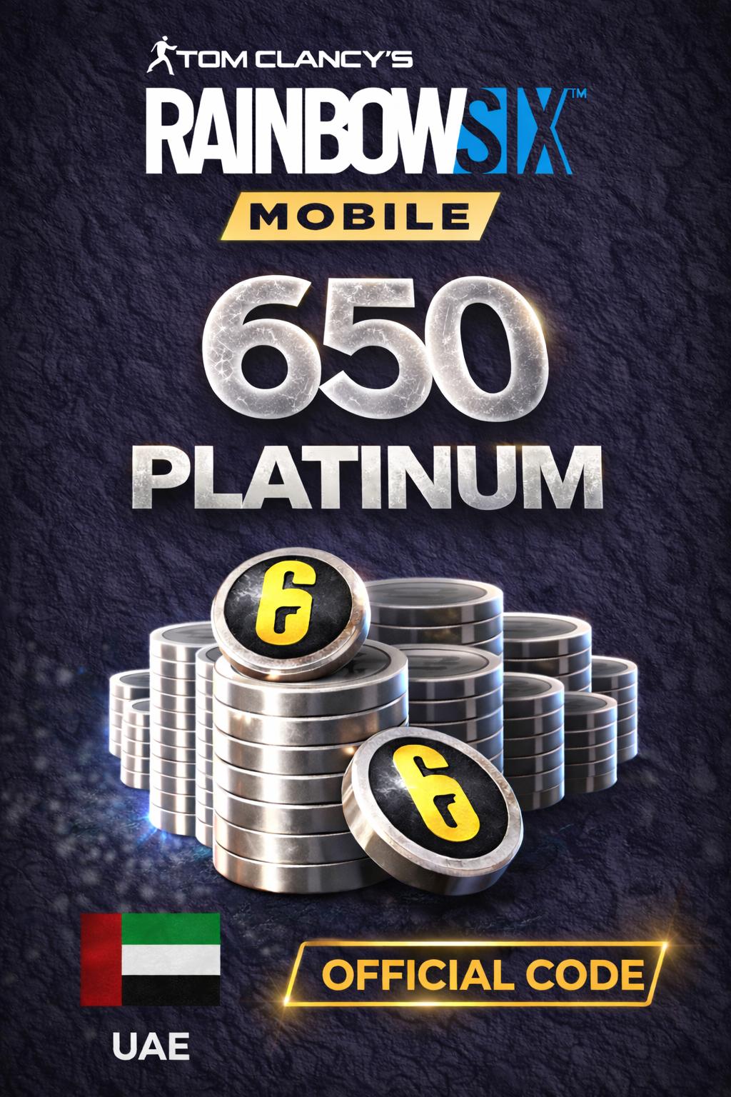 Rainbow Six Mobile - 650 Platinum Code (UAE)