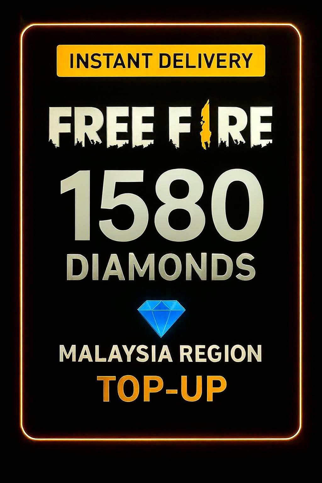 Recarga de 1580 Diamantes de Free Fire (Malasia)