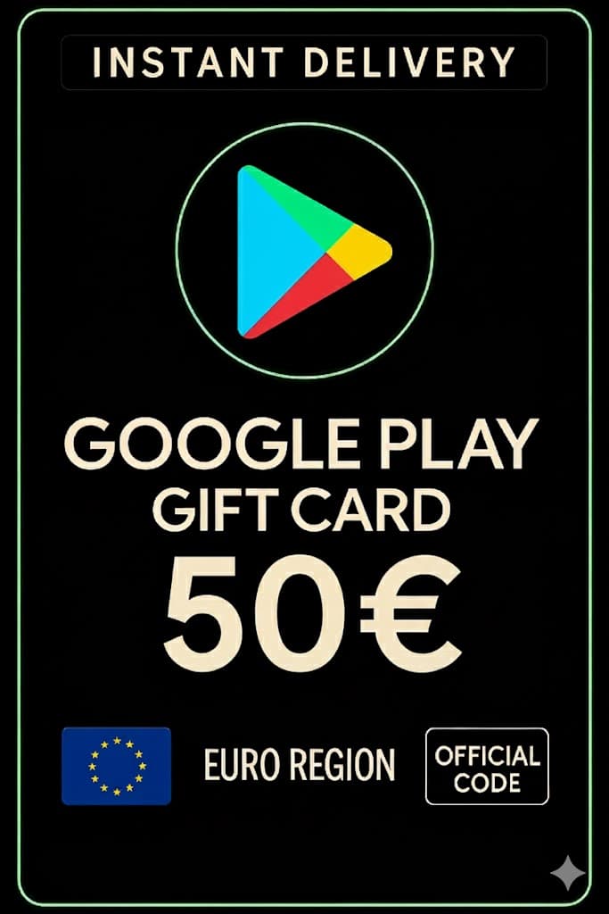 بطاقة هدايا جوجل بلاي - أوروبا 50 €