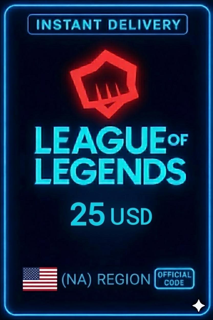 League Of Legends NA 25 Usd Riot Gift Card
