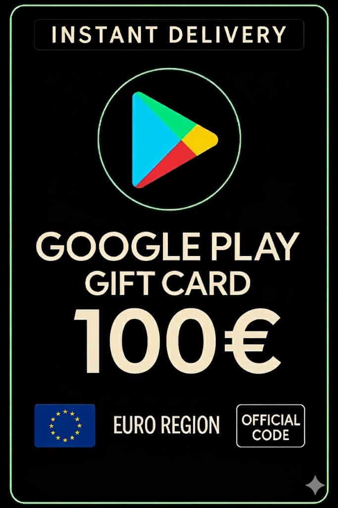 بطاقة هدايا جوجل بلاي - أوروبا 100 €