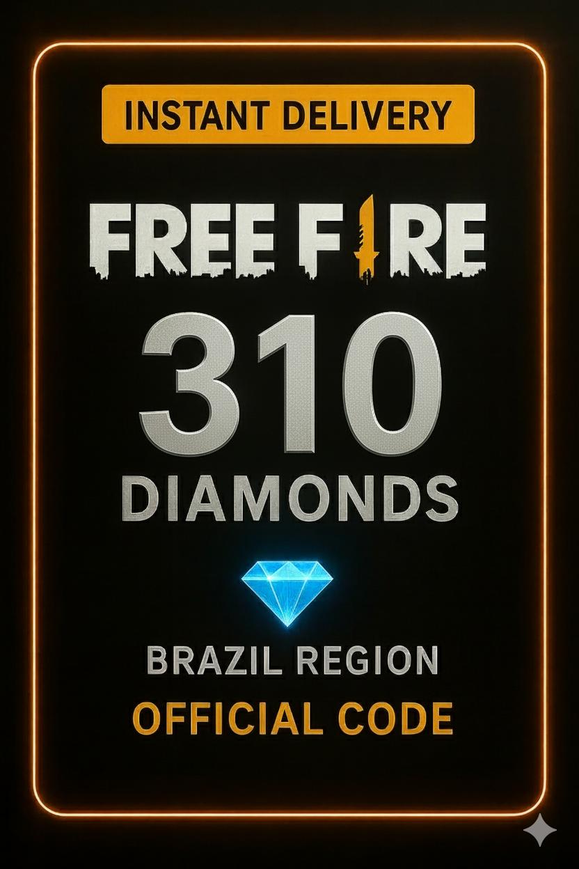 Free Fire - 310 Diamantes Código + 10% de Bônus Brazil
