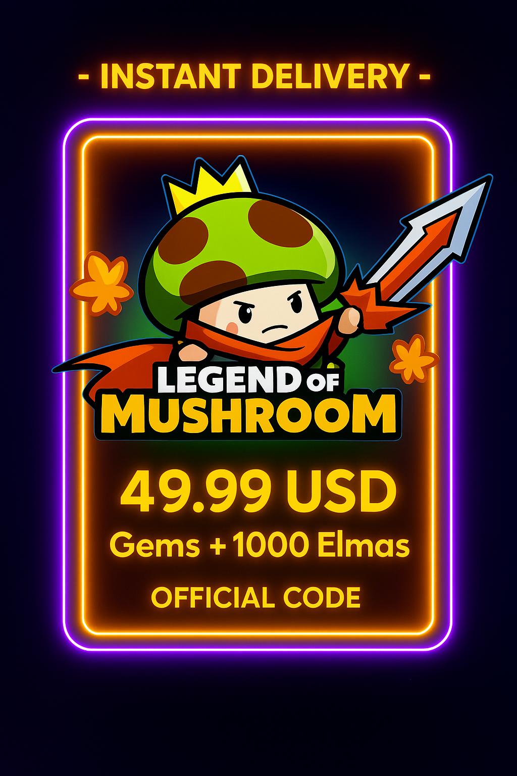 Legende van Paddenstoel 49,99 USD Edelstenen + 1000 Elmas
