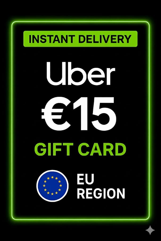 Uber նվեր քարտ - 15 EUR