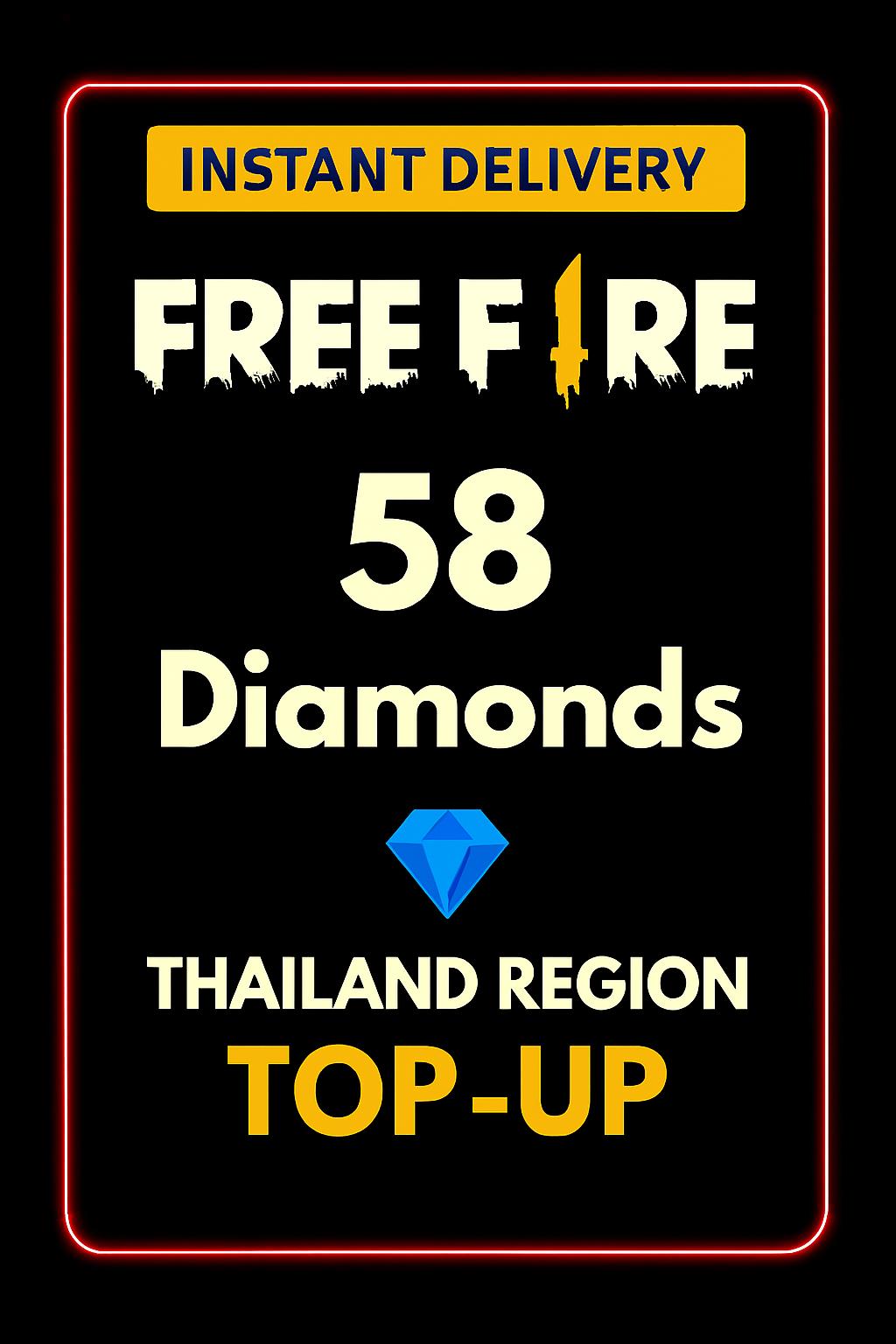 Κατάθεση 58 Διαμαντιών Free Fire (Ταϊλάνδη)