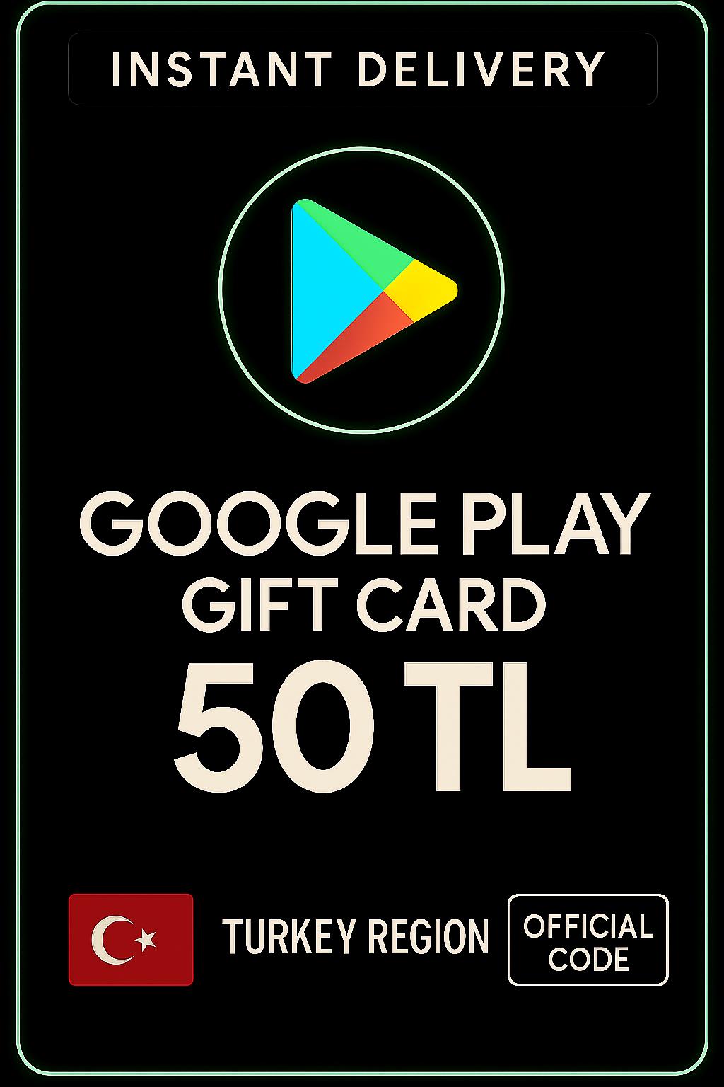 رمز هدية جوجل بلاي 50 ليرة تركية