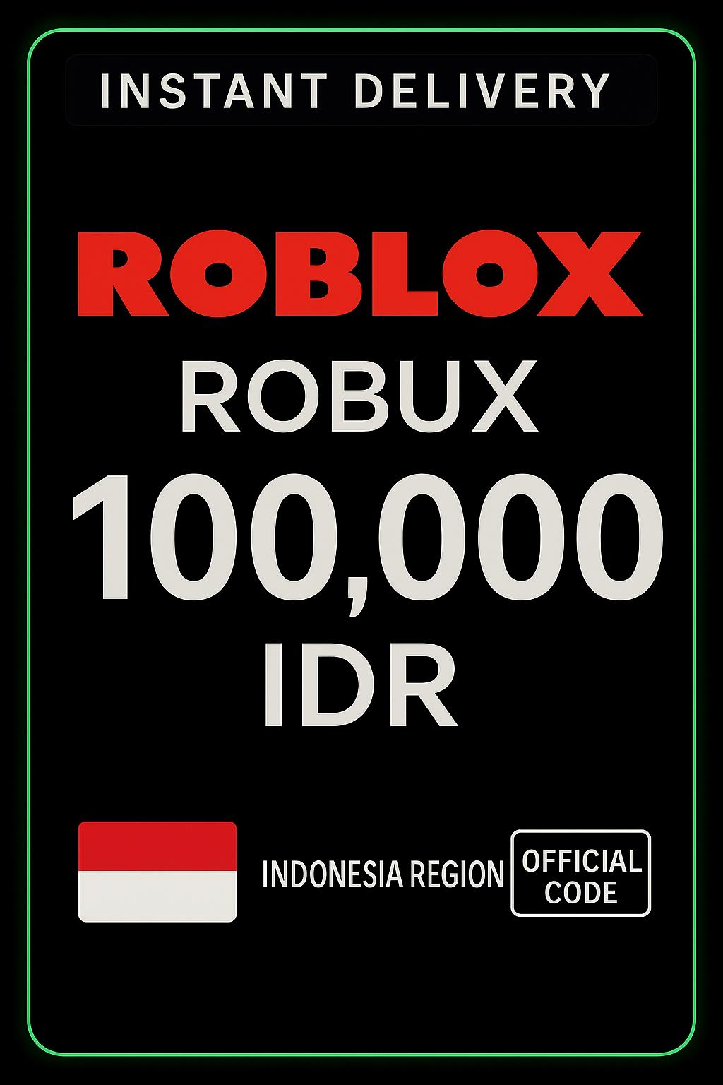 Roblox 100.000 IDR 게임 카드 (ID)