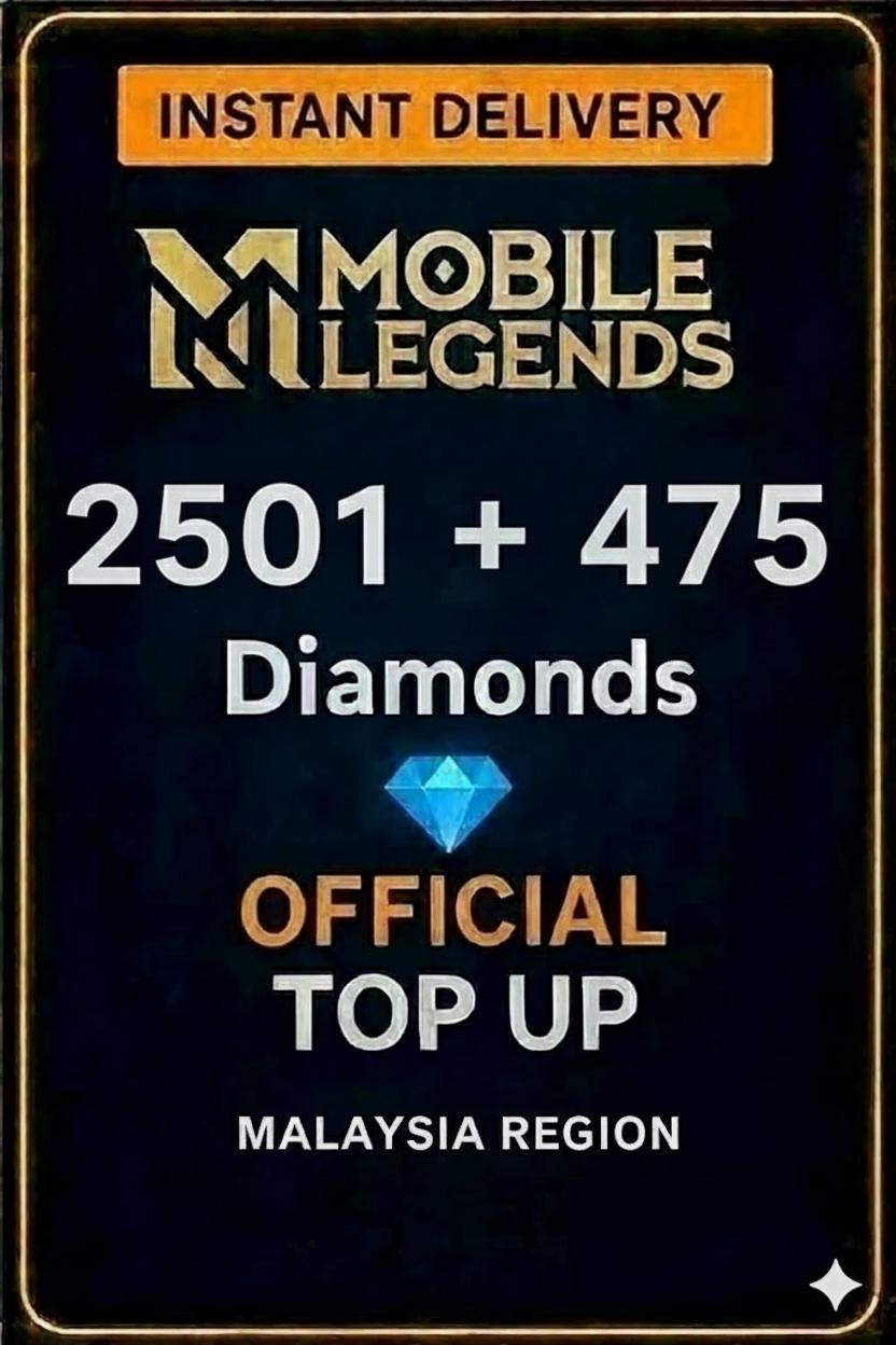 Mobile Legends 2501 Διαμάντια + 475 Μπόνους Φόρτωσης (Μαλαισία)