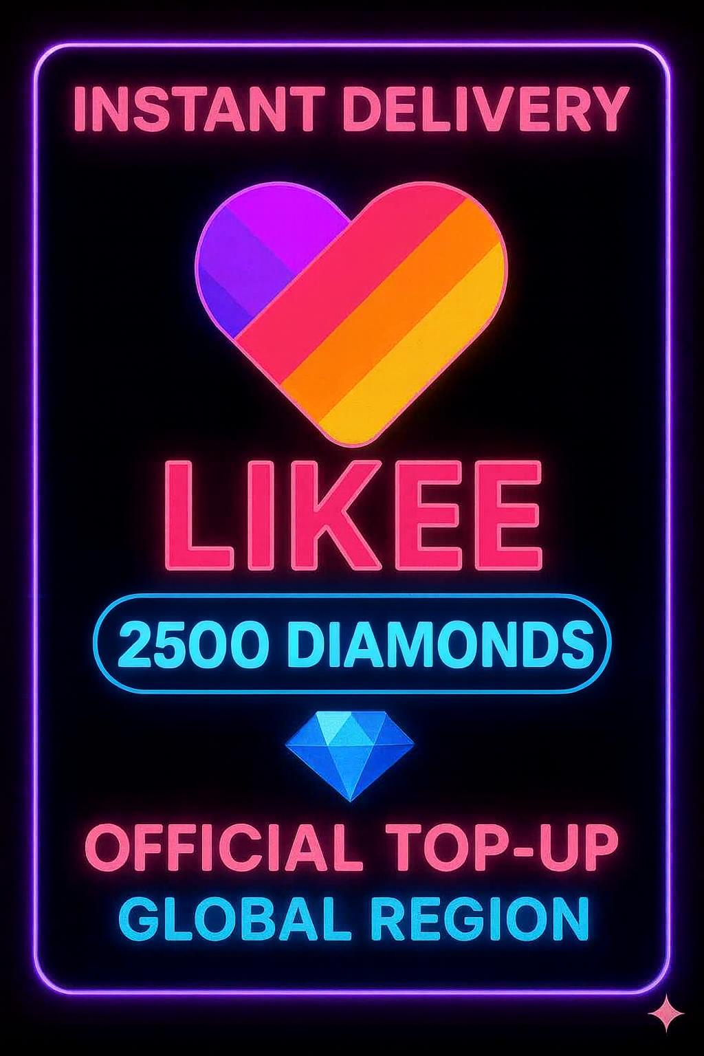 Likee 2500 Diamonds Top-Up (Global)