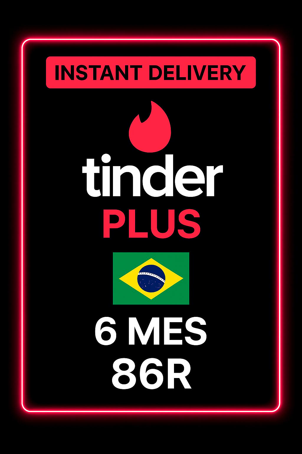 Tinder Plus 6 Měsíců 86R - Brazílie