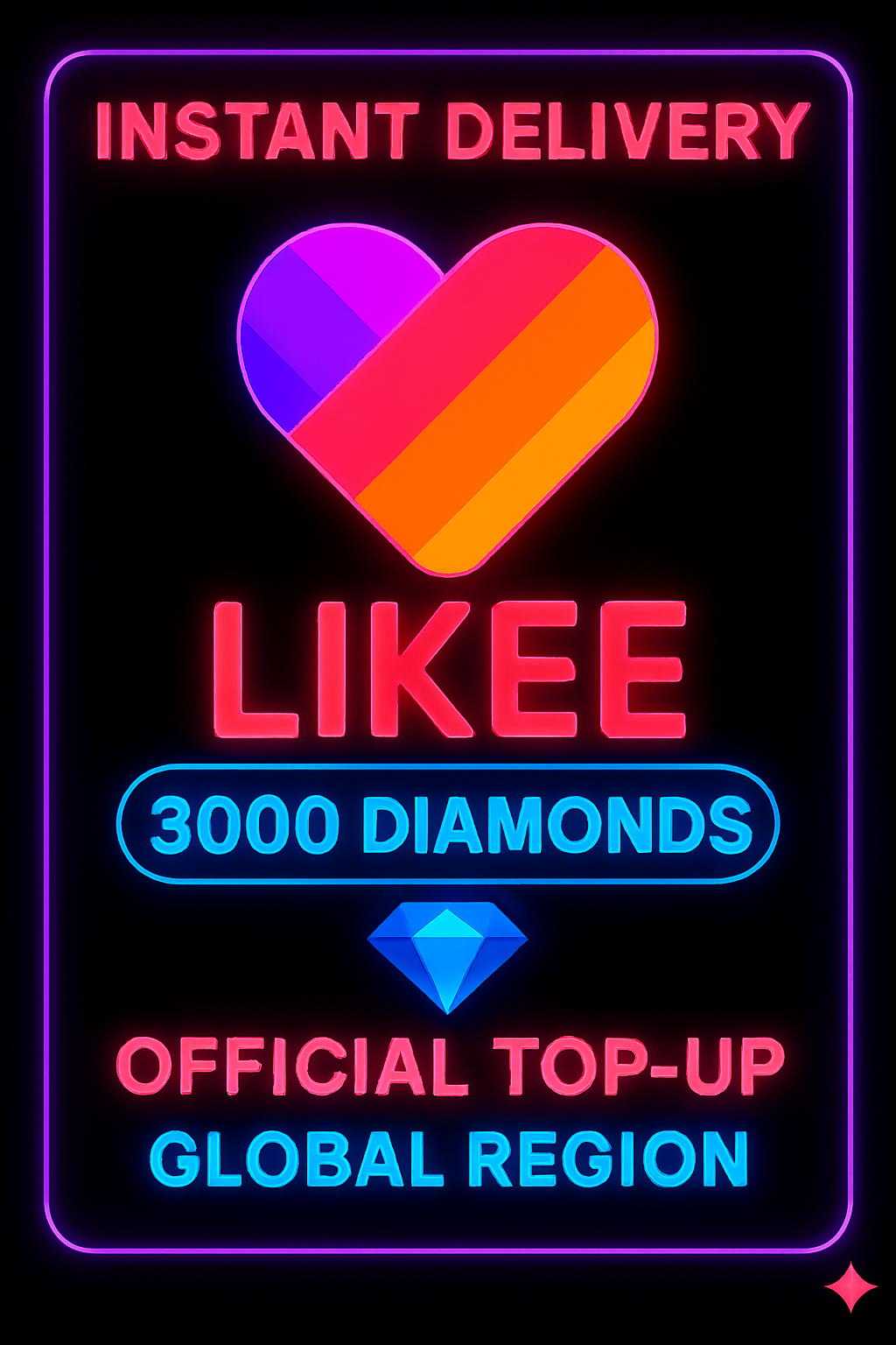 Likee 3000 Diamonds Top-Up (Global)
