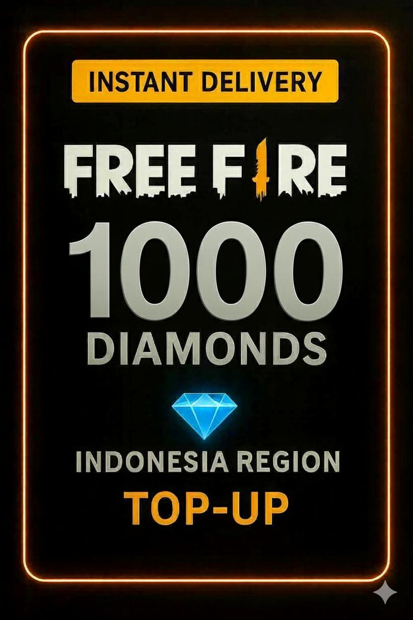 Top-Up 1000 Diamantov Free Fire (Indonezija)