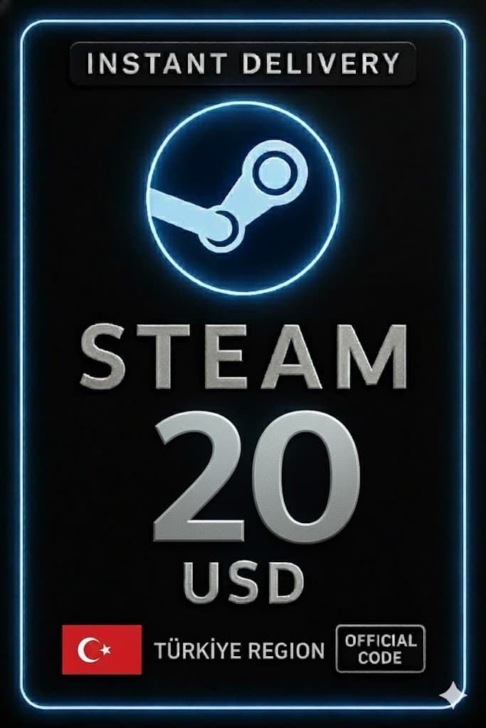 Steam Cüzdan Hediye Kartı - 20 USD (Türkiye)